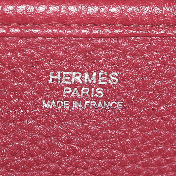 Bolso bandolera Hermès  Evelyne modelo pequeño  en cuero togo rojo - Detail D3