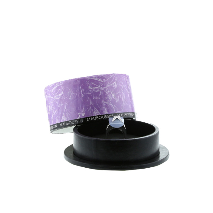 Anello Mauboussin Etoile Divine in oro bianco, diamanti e calcedonio - Detail D2