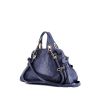 Chloé  Paraty handbag  in blue grained leather - 00pp thumbnail