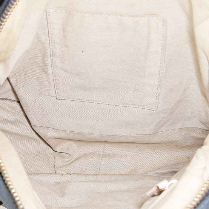 Bolso de mano Chloé  Paraty en cuero granulado azul - Detail D3