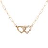 Dinh Van Double coeurs R9 necklace in pink gold and diamonds - 00pp thumbnail