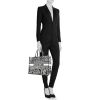 Dior  Book Tote large model  shopping bag  in navy blue and white canvas - Detail D1 thumbnail