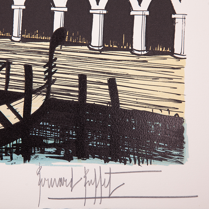 Bernard Buffet, "Le Palais des Doges", tirée de l'album "Venise", lithographie en couleurs sur papier, signée et annotée EA, de 1986 - Detail D3