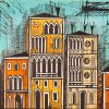 Bernard Buffet, "The Dario and Barbaro Palace", from the "Venise" album, lithograph in colors on paper, signed and annotated EA (AP), of 1986 - Detail D1 thumbnail