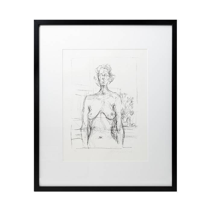 Alberto Giacometti, "Nu aux fleurs", lithograph in black on vellum paper, signed, numbered and framed, of 1960 - 00pp