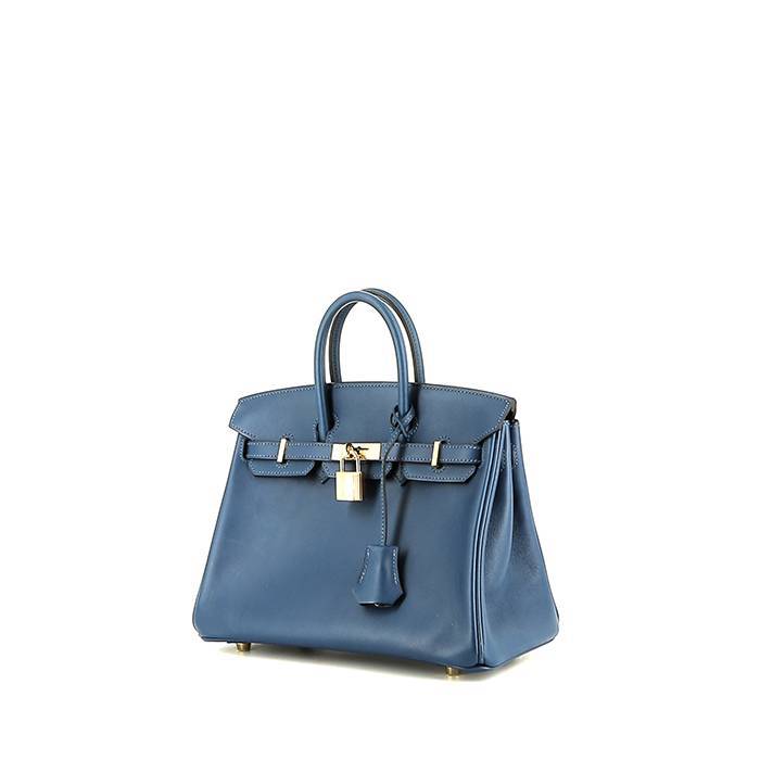 Hermès  Birkin 25 cm handbag  in blue Swift leather - 00pp