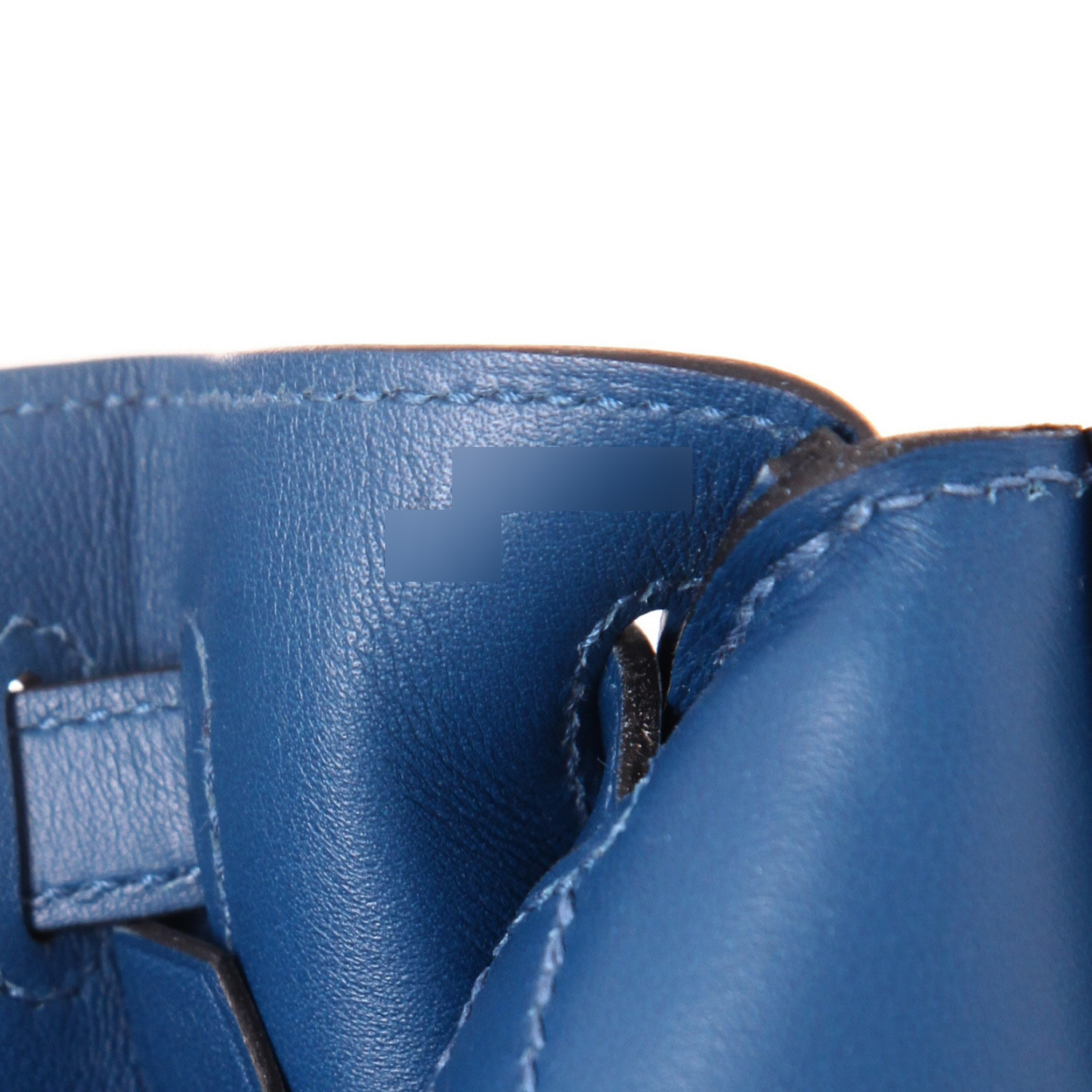 Borsa Hermès  Birkin 25 cm in pelle Swift blu - Detail D4