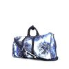 Bolsa de viaje Louis Vuitton Keepall Editions Limitées en lona Monogram azul y blanca - 00pp thumbnail