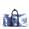 Bolsa de viaje Louis Vuitton Keepall Editions Limitées en lona Monogram azul y blanca - 360 thumbnail