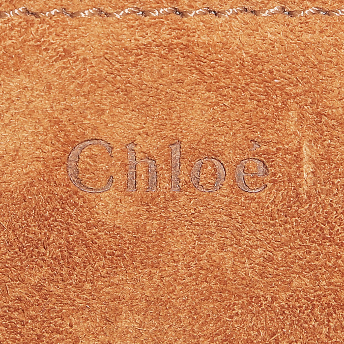 Bolso bandolera Chloé Faye modelo mediano  en cuero marrón y ante marrón - Detail D3