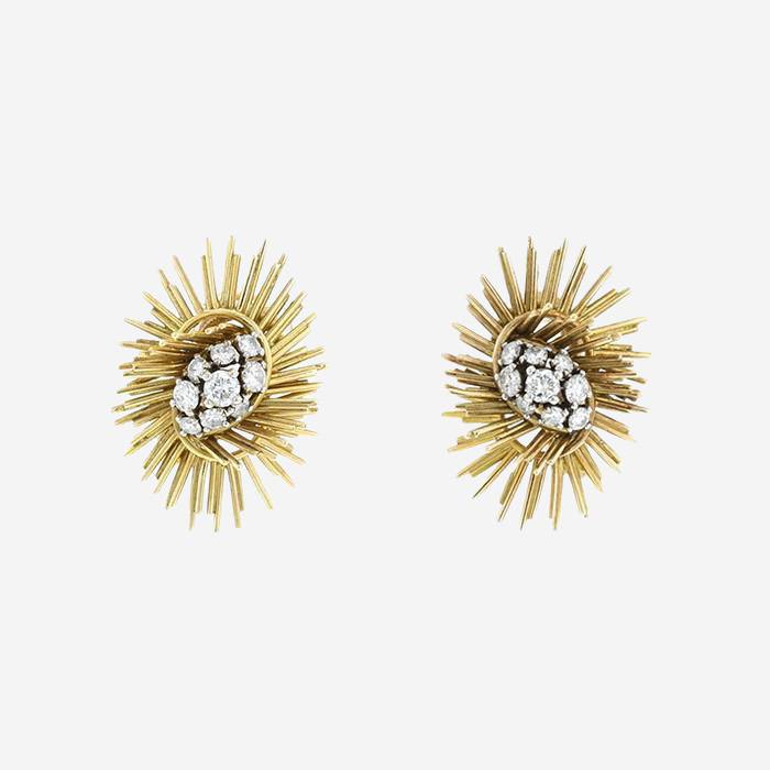 Mellerio  earrings for non pierced ears in yellow gold and diamonds Mellerio  earrings for non pierced ears in yellow gold and diamonds