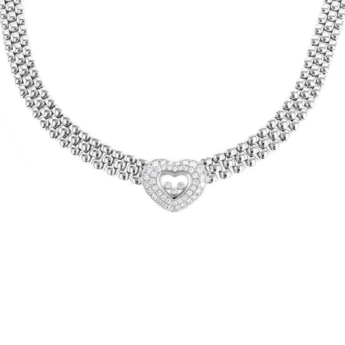 collier chopard happy diamonds en or blanc et diamants