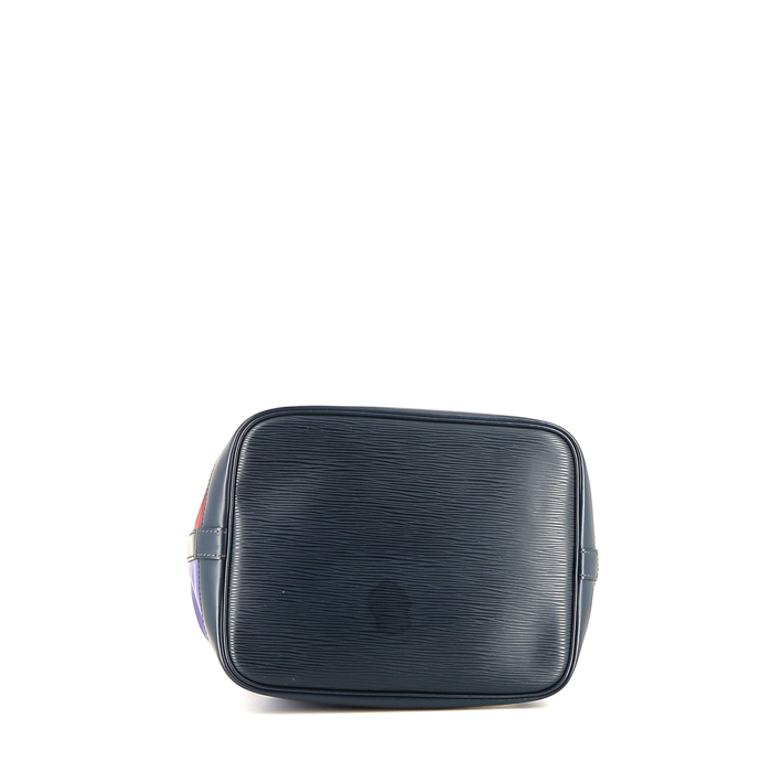 Louis Vuitton  Noé handbag  in purple, red and navy blue tricolor  epi leather - Detail D4