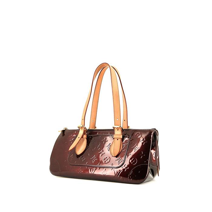 Louis Vuitton  Rosewood handbag  in burgundy monogram patent leather  and natural leather - 00pp