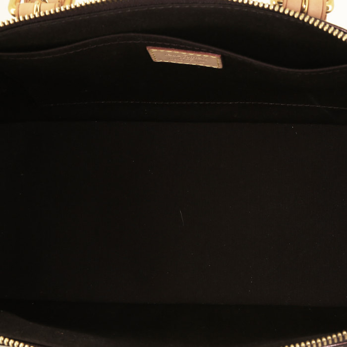 Borsa Louis Vuitton  Rosewood in pelle verniciata monogram bordeaux e pelle naturale - Detail D2