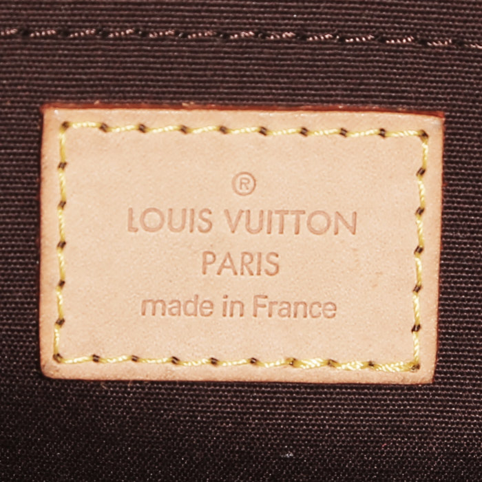 Sac à main Louis Vuitton  Rosewood en cuir verni monogram bordeaux et cuir naturel - Detail D3