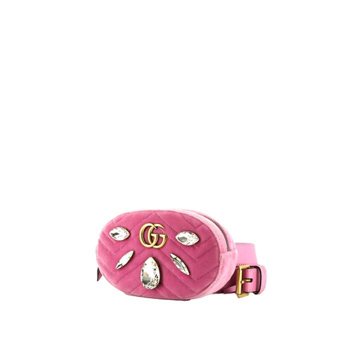 Pochette-ceinture Gucci GG Marmont clutch-belt en velours rose - 00pp