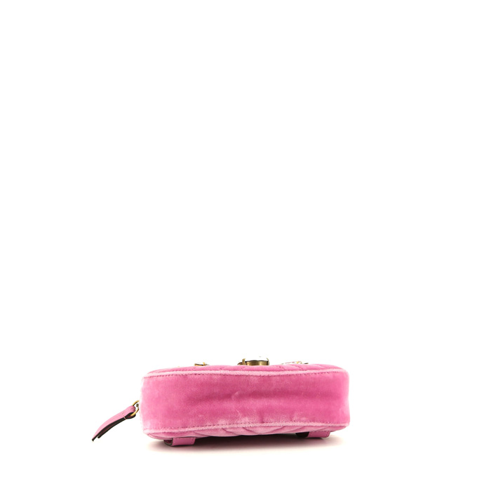 Bolsito-cinturón Gucci GG Marmont clutch-belt en terciopelo rosa - Detail D4