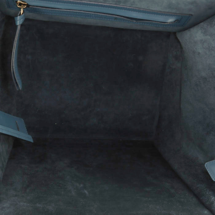 Sac à main Celine  Phantom en cuir grainé bleu - Detail D2