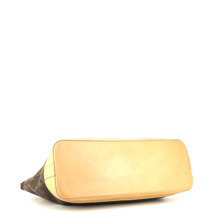 Bolso de mano Louis Vuitton Lockit en lona Monogram y cuero natural - Detail D4