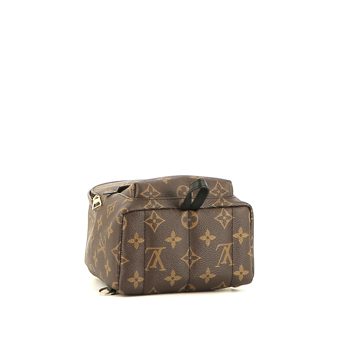 Louis Vuitton  Palm Springs Backpack Mini backpack  in brown monogram canvas  and black leather - Detail D4