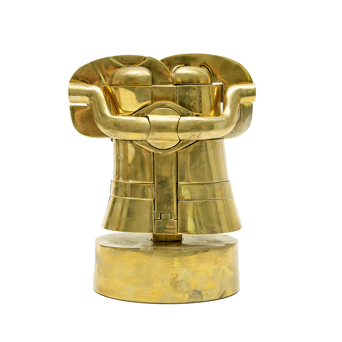 Miguel Berrocal, Sculpture "Richelieu Opus 115", in brass, signed and numbered, of 1968-1973