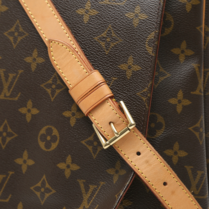 Bolso bandolera Louis Vuitton  Musette Salsa en lona Monogram marrón y cuero natural - Detail D1