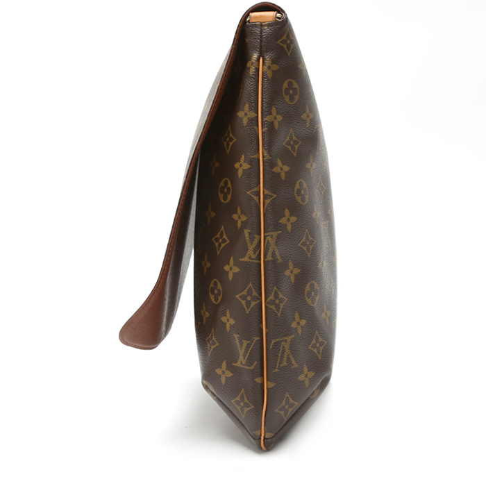 Bolso bandolera Louis Vuitton  Musette Salsa en lona Monogram marrón y cuero natural - Detail D5