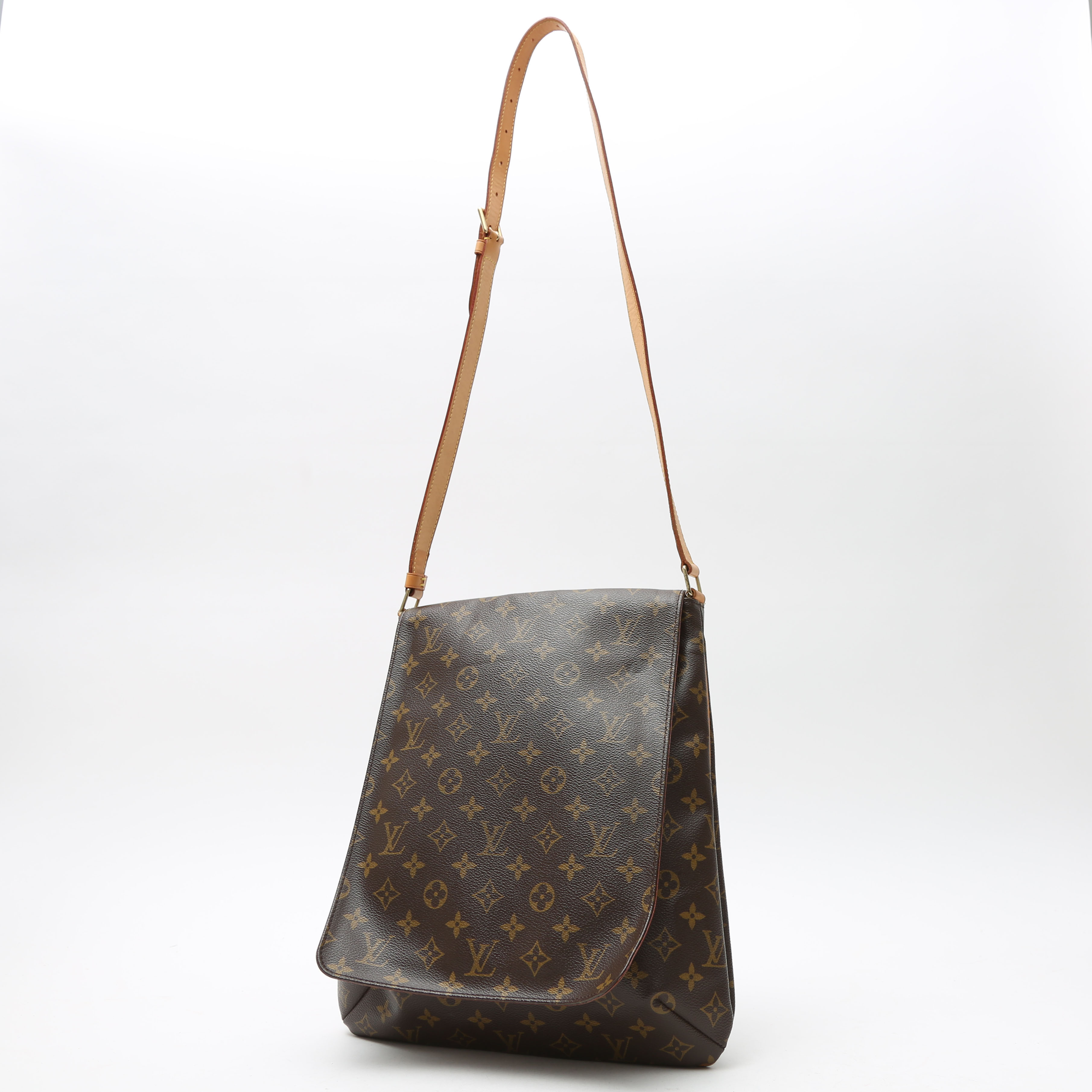 Borsa a tracolla Louis Vuitton  Musette Salsa in tela monogram marrone e pelle naturale - Detail D8