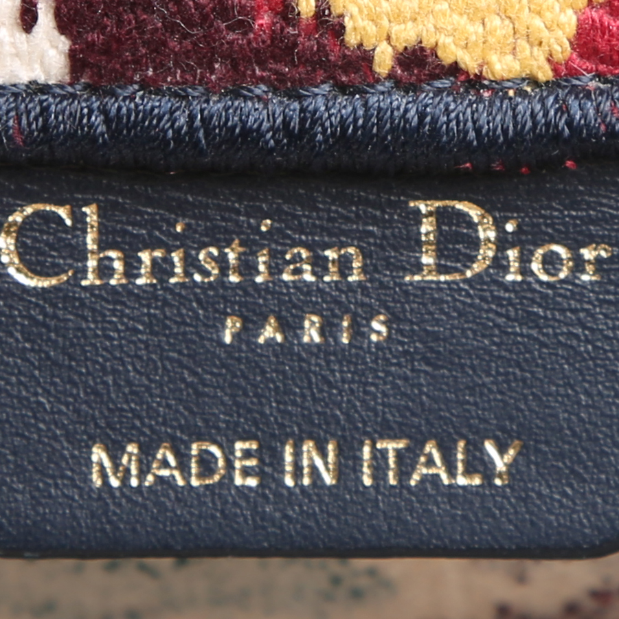 Dior  Book Tote medium model  shopping bag  in blue, red and yellow multicolor  printed patern canvas - Detail D3