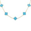 Van Cleef & Arpels Alhambra Vintage necklace in yellow gold and turquoise - 00pp thumbnail