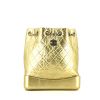 Chanel  Gabrielle  backpack  in gold quilted leather - 360 thumbnail