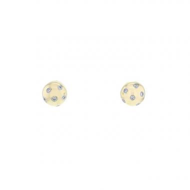 Paire de puces d'oreilles Tiffany & Co  en or jaune, platine et diamants