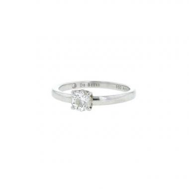 de Beers Jewellers Platinum Aura Heart-Shaped Diamond Ring - Silver