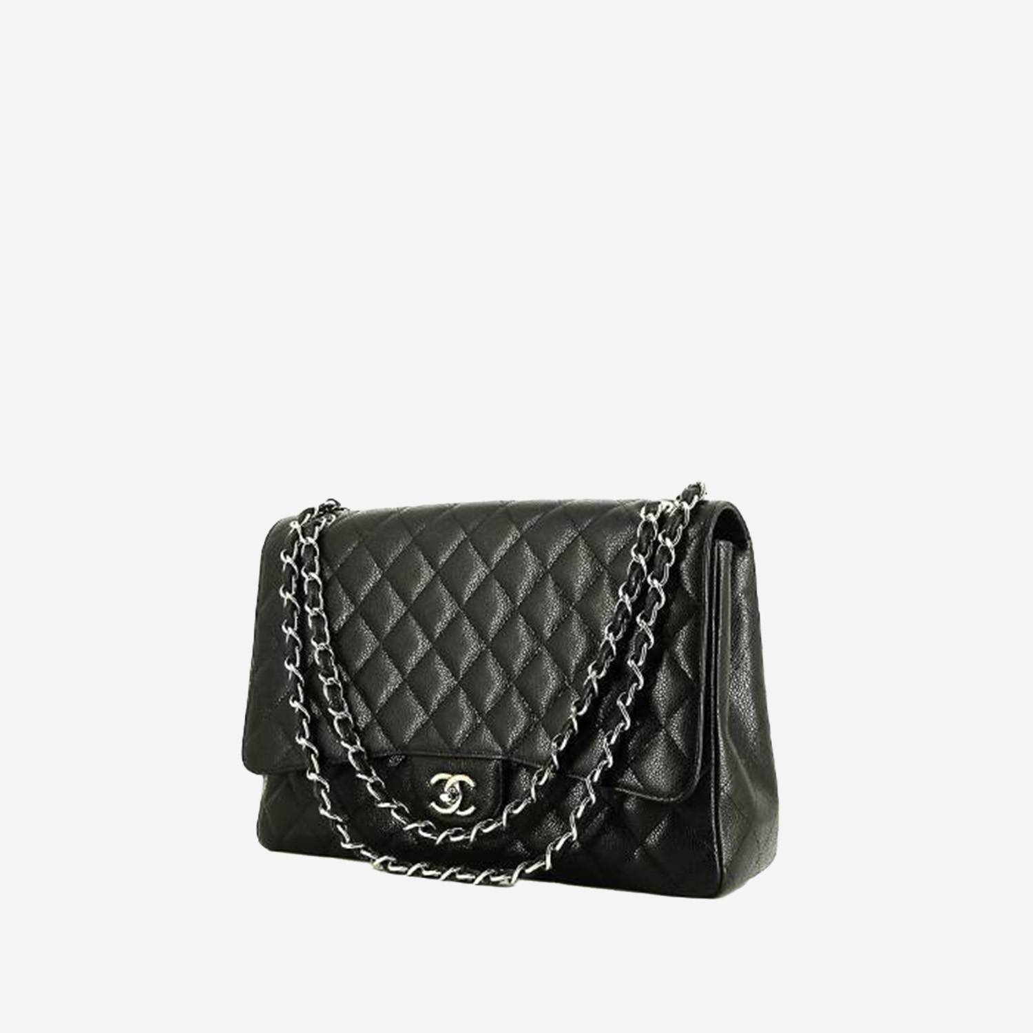 Sac bandoulière Chanel  Timeless Maxi Jumbo en cuir grainé matelassé noir