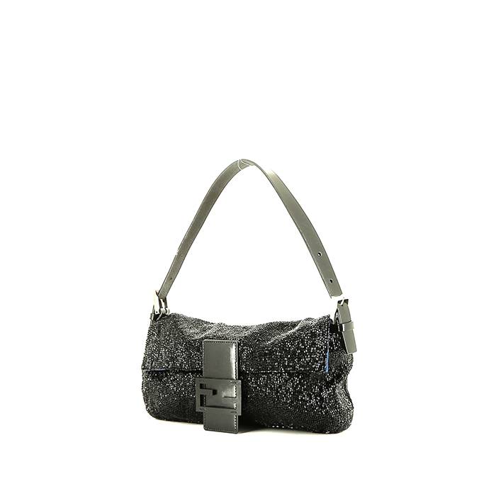 Fendi  Baguette handbag  in grey canvas  and grey leather - 00pp