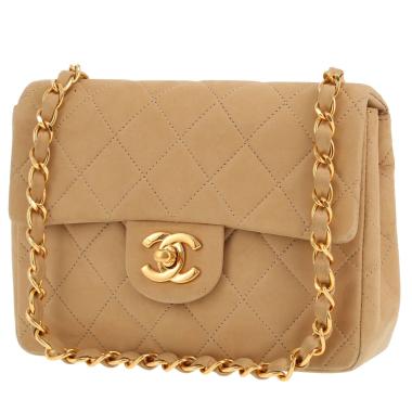 Sac bandoulière Chanel  Mini Timeless en Veau velours beige