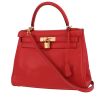 Bolso de mano Hermès  Kelly 28 cm en cuero Gulliver rojo Vif - 00pp thumbnail