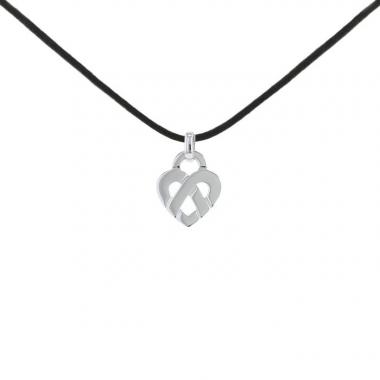 Ciondolo Poiray Coeur Entrelacé in oro bianco