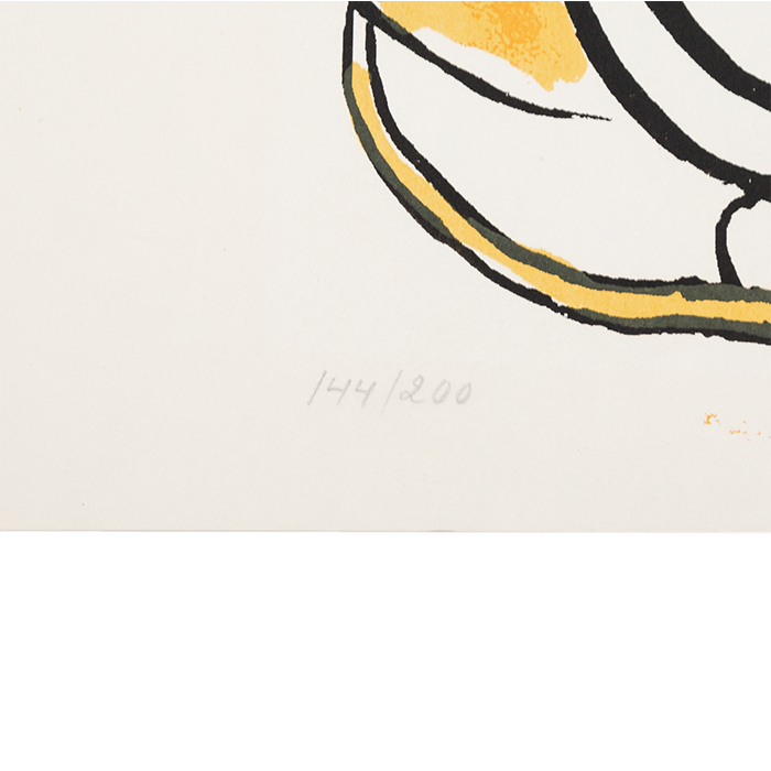 Fernand Léger, "Composition noire et jaune", sérigraphie en couleurs sur papier, signée et numérotée, de 1954