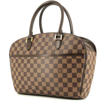 Borsa Louis Vuitton  Sarria in tela a scacchi ebana e pelle marrone