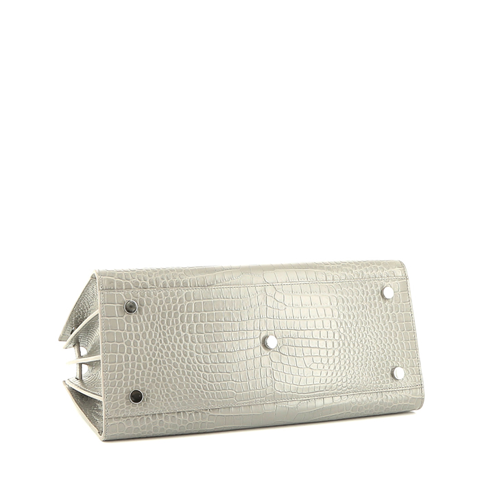 Bolso de mano Saint Laurent  Sac de jour en cuero gris - Detail D5