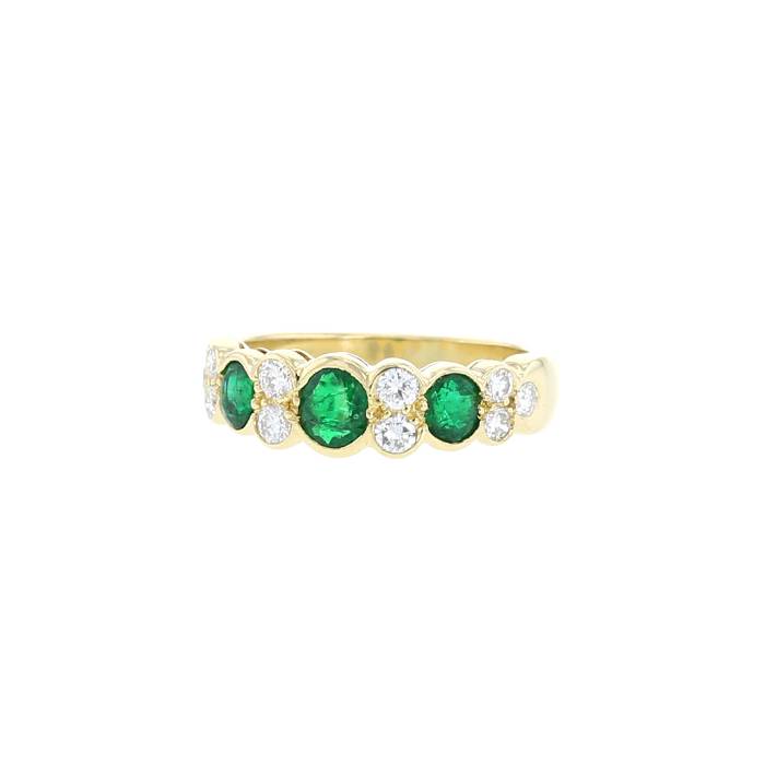Van Cleef & Arpels   1970's ring in yellow gold, diamonds and emerald - 00pp