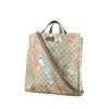 Gucci   shopping bag  in beige logo canvas  and brown leather - 00pp thumbnail