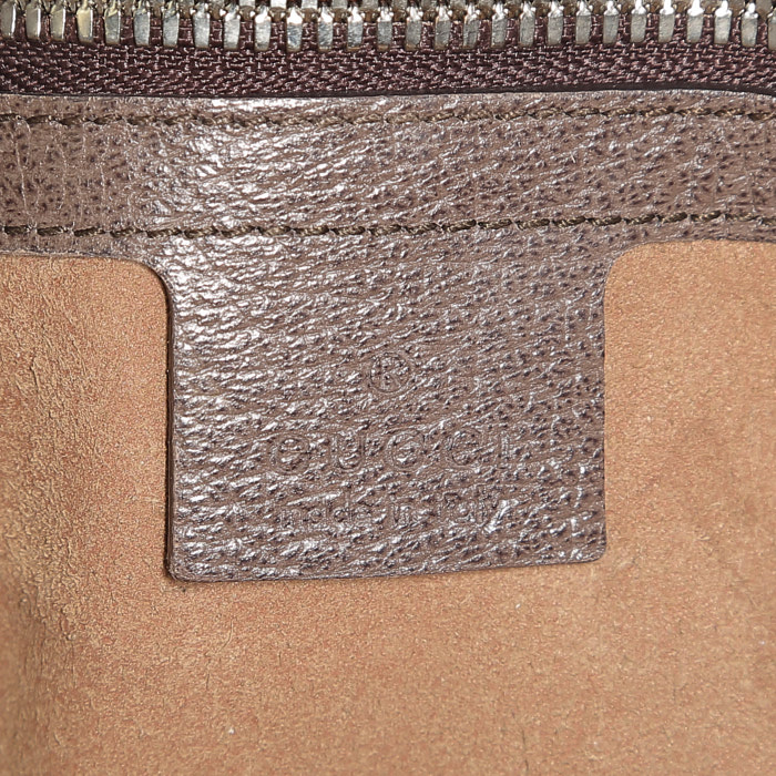 Gucci   shopping bag  in beige logo canvas  and brown leather - Detail D4
