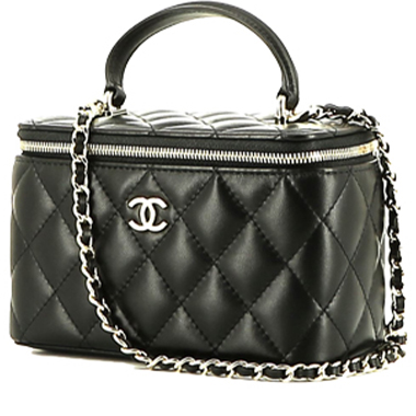 Vanity Chanel  Vanity en cuero acolchado negro
