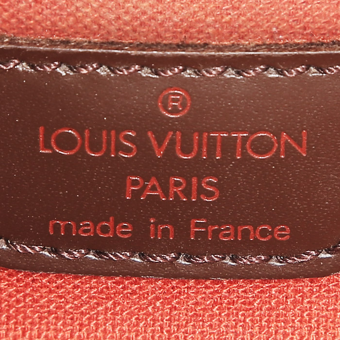 Mochila Louis Vuitton  Soho en lona a cuadros ébano y cuero marrón - Detail D3
