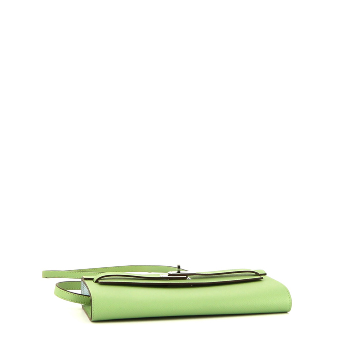 Sac/pochette Hermès  Kelly To Go en cuir epsom vert Criquet - Detail D4