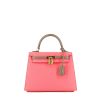Hermès  Kelly 25 cm handbag  in azalea pink and etoupe epsom leather - 360 thumbnail