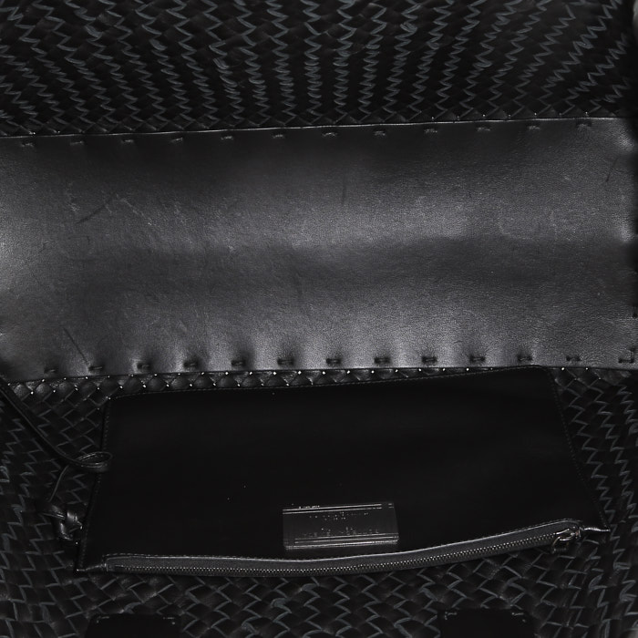 Bolso Cabás Bottega Veneta  Cabat en cuero intrecciato negro - Detail D2